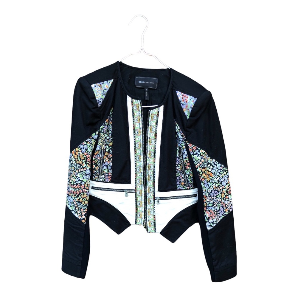 BCBGMaxAzria Black Multicolor Jacket